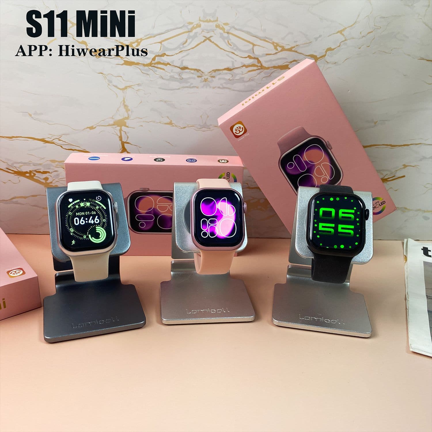 S11mini Smart Watch with 22 Languages, Blood Pressure, Sports, Calling, Bluetooth, Huaqiangbei Cross-Border Watch S12