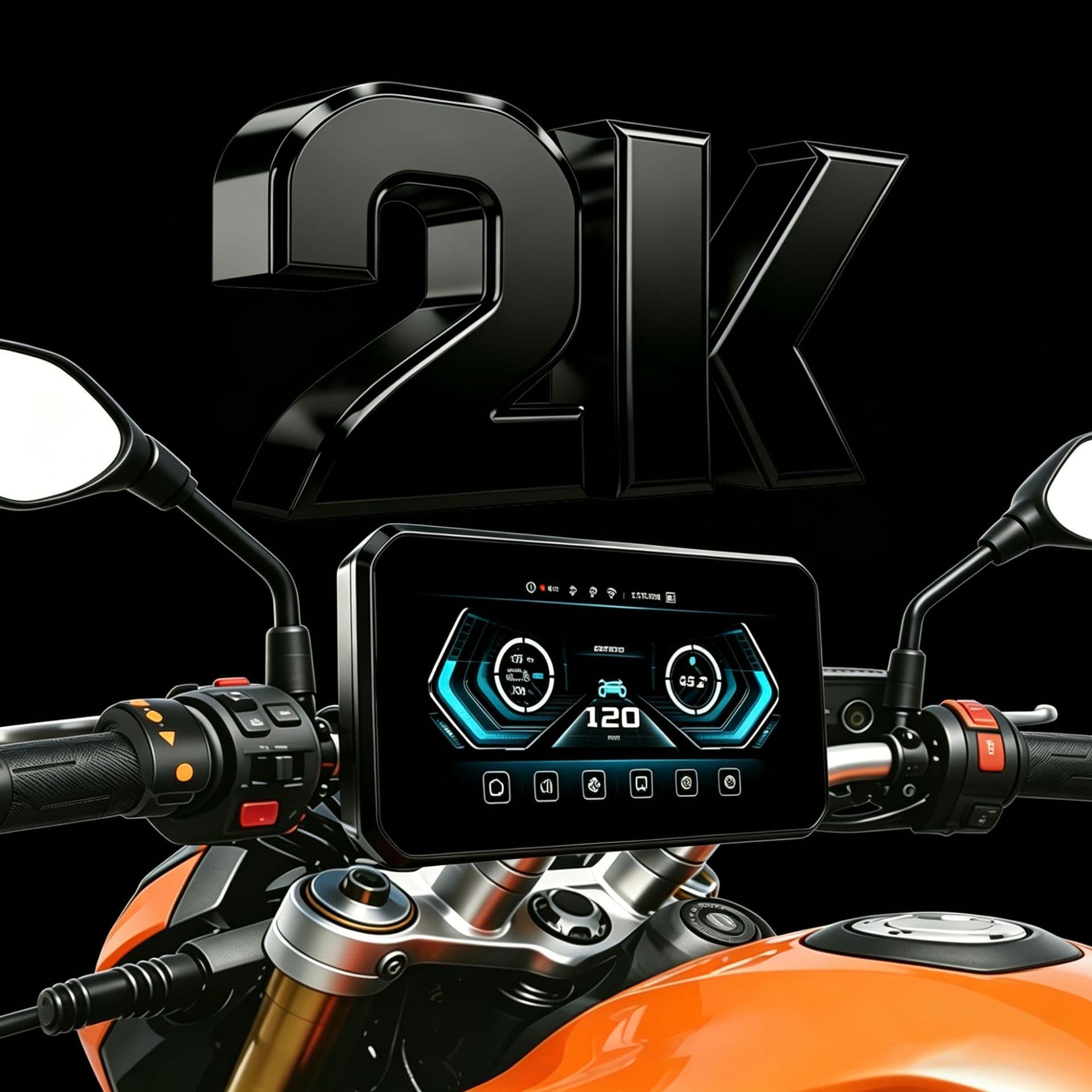 6-Inch Motorcycle Dashcam Front and Rear Dual Lens Carplay Smart Device 2K HD Night Vision BSD