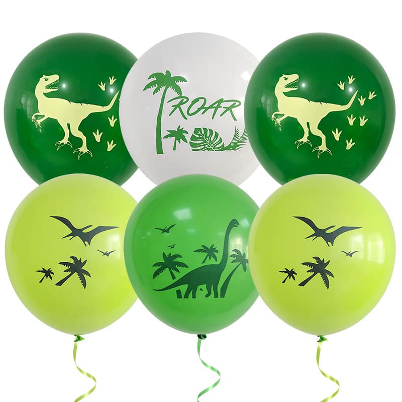 12-inch Jungle Dinosaur Theme Printed Latex Balloons Velociraptor Brachiosaurus Birthday Party Festival Decoration