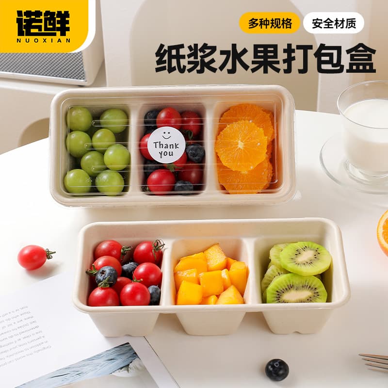 Disposable Fruit Packaging Box, Fruit Cut Packing Box, Bento Light Meal, Spring Outing Picnic Fruit Cut Box, Pastry Portion Box