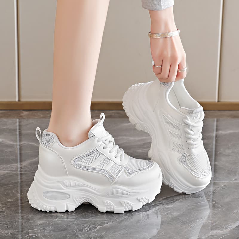 2026 New Spring Platform Dad Sneakers for Women, Height-Increasing, Pairs Well with Wide-Leg Pants, Thick Sole, Comfortable and Versatile Athletic Shoes
