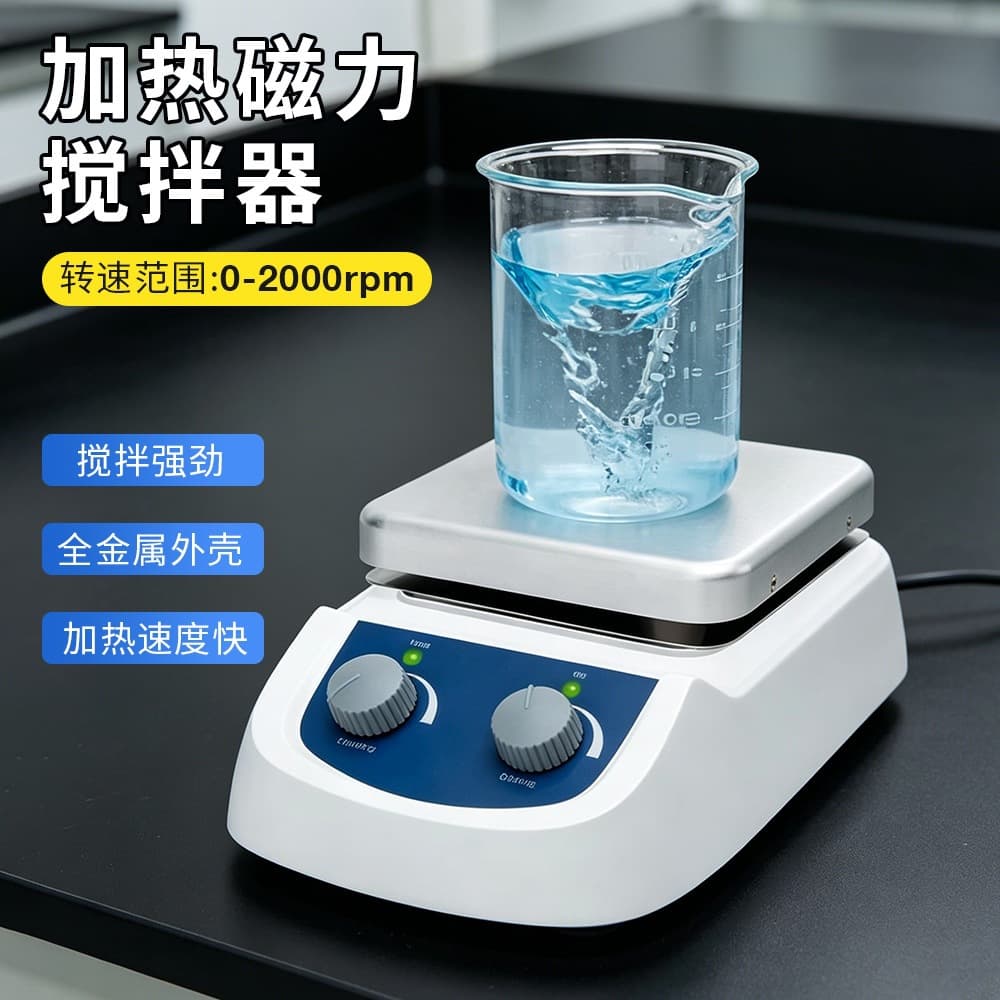 Heated Magnetic Stirrer with Aluminum Alloy Plate, Laboratory Chemical Reagent Temperature Control Magnetic Stirring Machine