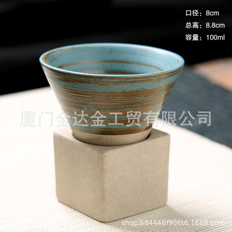Japanese-style rustic ceramic mug for stove-top tea brewing, trending cross-border bestseller, retro water cup, tapered coffee cup