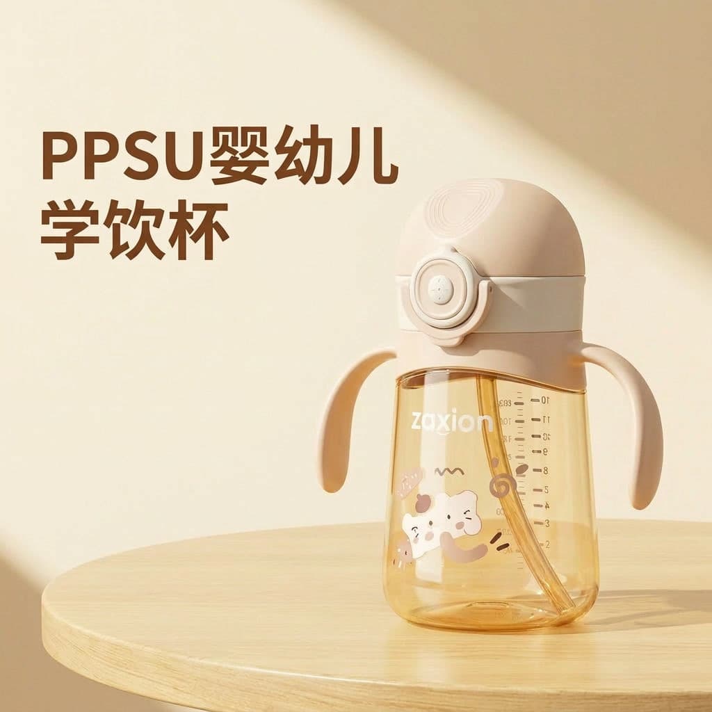 PPSU infant and toddler learning drinking cup, leak-proof and choking-proof learning drinking cup, water cup, milk cup, bottle ppsu children's duckbill direct drinking cup