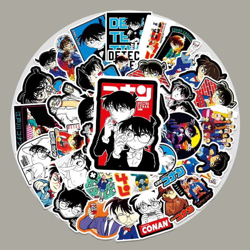 50pcs Anime Cartoon Detective Conan Graffiti Stickers for Luggage Laptop Mobile Car Fridge Decoration Durable Colorful Labels