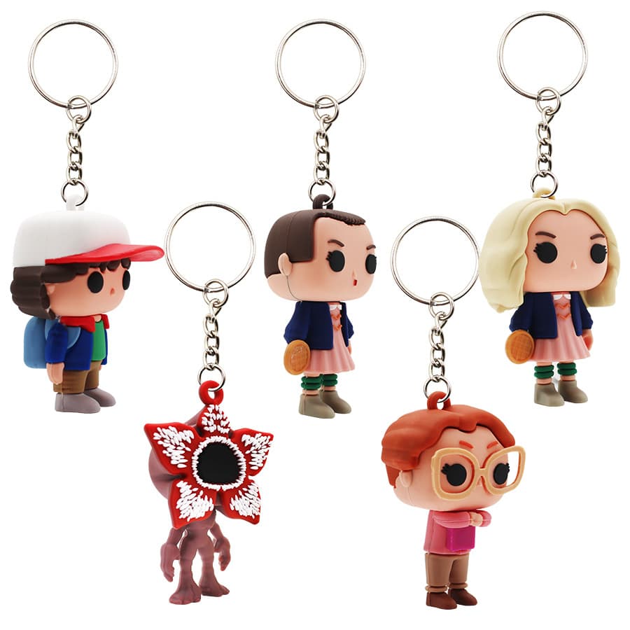 Cross-border Stranger Things keychain Piranha doll pendant Cartoon Stranger Things peripheral POP ornaments pendant