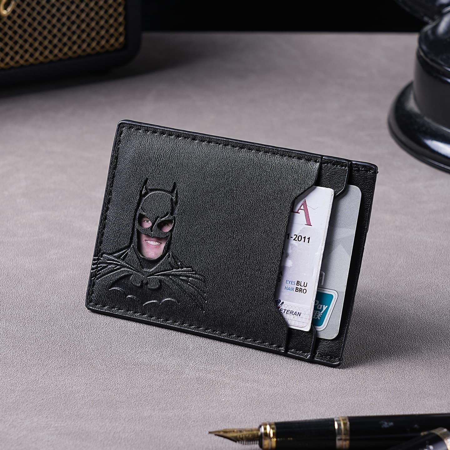 Superhero Batman ID Card Holder Men's Multi-Slot Wallet Card Case ID Badge Holder