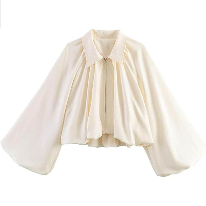European and American Cross-border AliExpress 2026 Spring New Arrival Fashionable and Versatile Balloon Sleeve Bomber Jacket Temperament Versatile Jacket