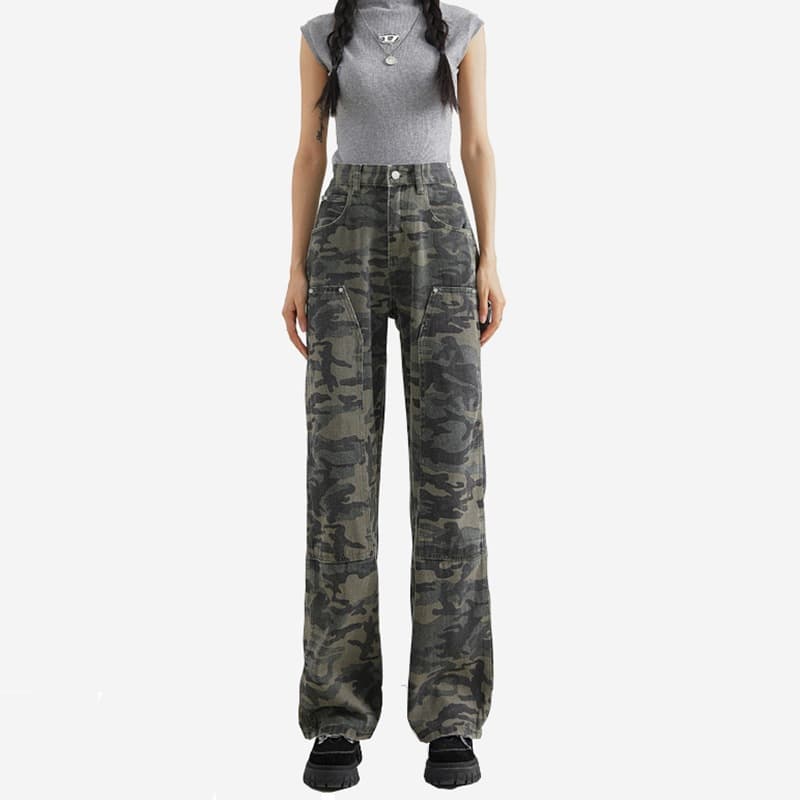 American Style Casual Work Jeans for Women, New Spring/Autumn High-Waisted Loose Straight-Leg Jeans, Slimming and Tall-Enhancing