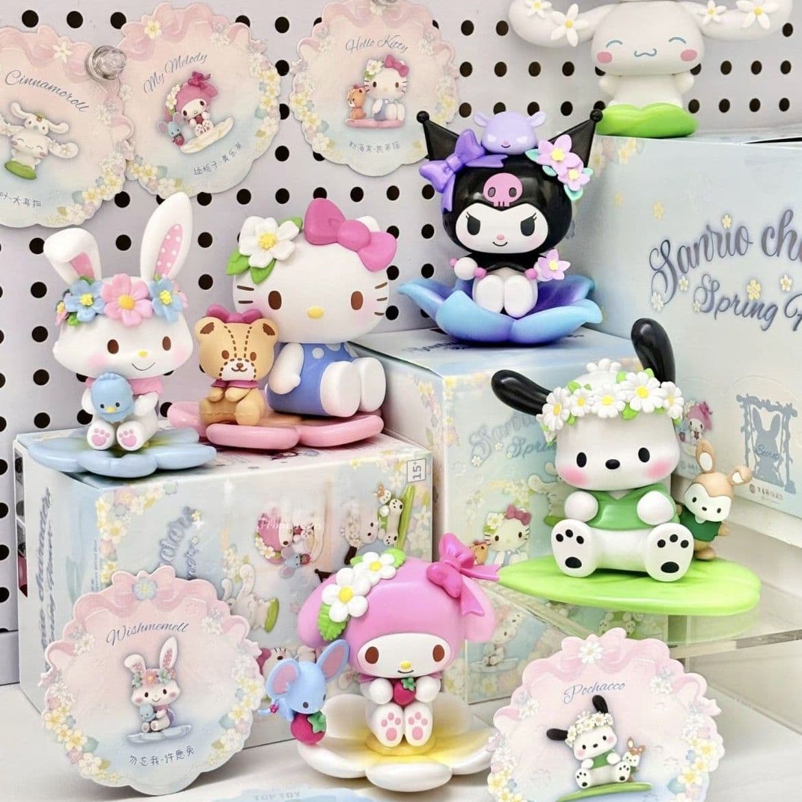New Sanrio Floral Series Blind Box Figure Hello Kitty Doll Peripheral Doll Desktop Ornament Birthday Gift