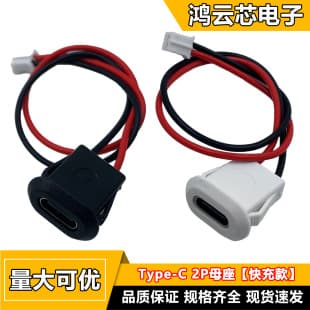 Wholesale Single-Head Type-C Female Charging Cable, 2-Core Charging Cable for DIY Product Testing, Supports Fast Charging