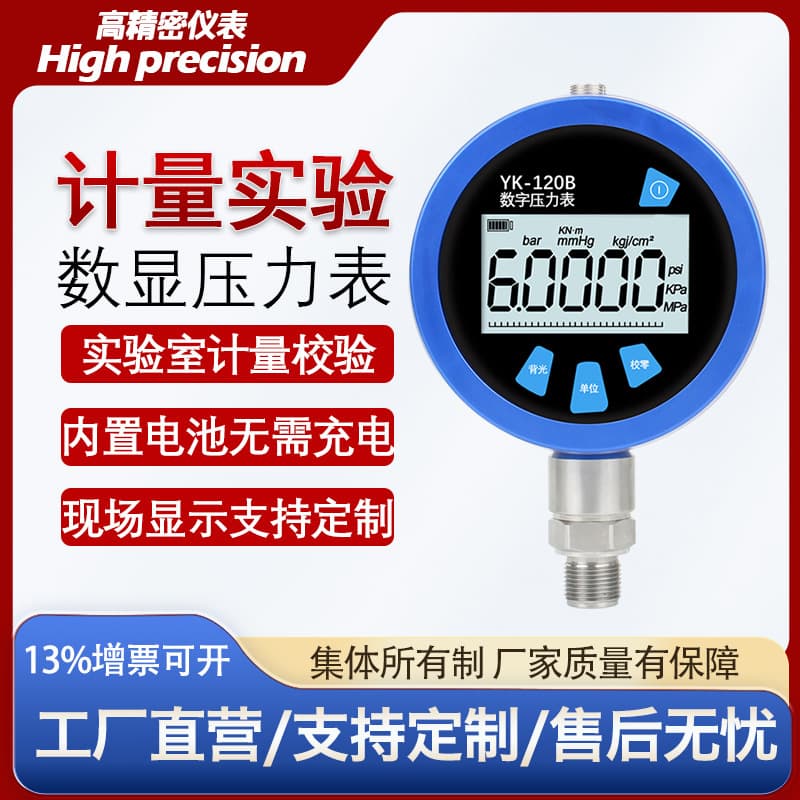 0.02/0.05 Class High Precision Digital Pressure Gauge, Digital Display Pressure Gauge for Water, Oil, Hydraulic, Absolute Pressure, Smart Pressure Gauge