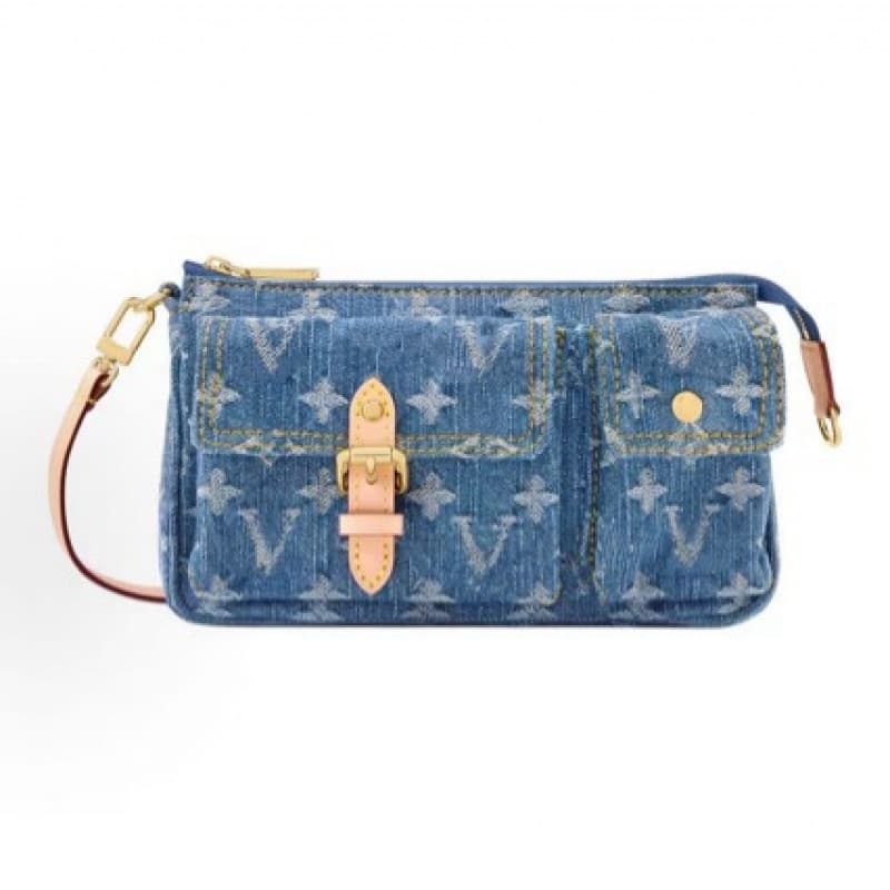 Women's Bag Accessoire Cargo Washed Denim Women's Shoulder Bag Ceiling Variable Code Chip
