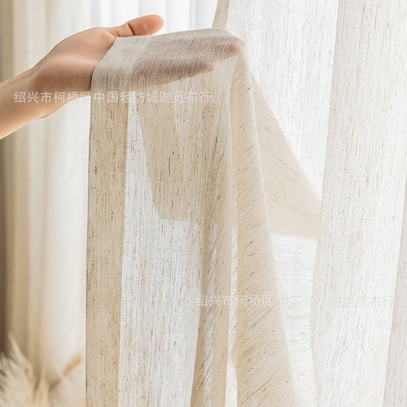 Linen Curtain Sheer Nordic Minimalist Japanese Literary Bay Window Balcony Cotton-Linen Shade Modern Window Japanese Style