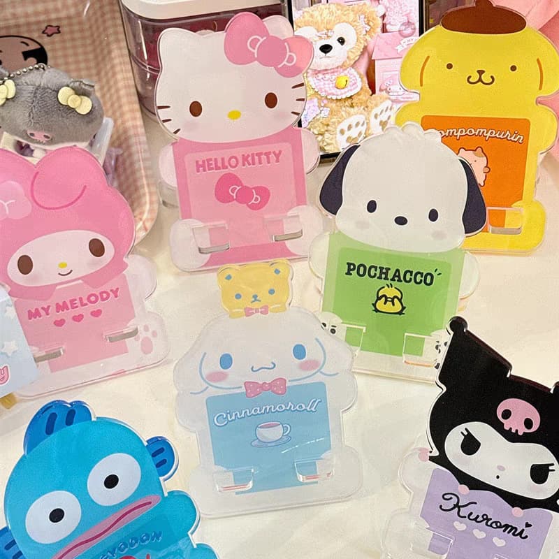 Cute Sanrio Acrylic Phone Stand, High Appearance, Ins Style Portable Desktop Stand Decoration