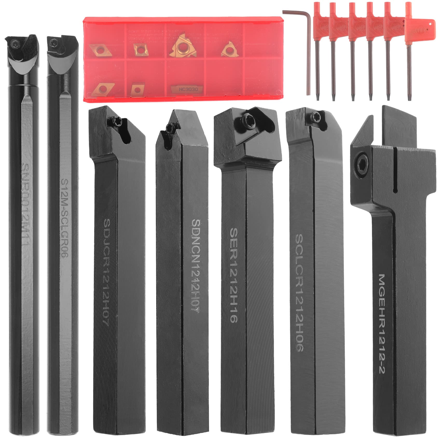 Cross-border stock 12mm boring bar with wrench, multifunctional carbide insert, lathe turning tool
