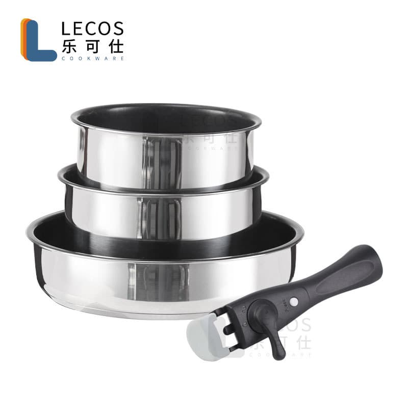 Stainless Steel 6-Piece Pot Set, Cross-Border Trade Milk Pot, Soup Pot, Multi-Piece Set, Thickened Kitchen Combination Cookware Set