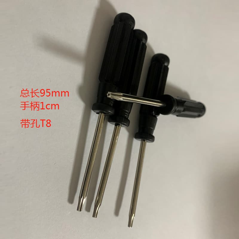 Manufacturer wholesale T8 black T8 hex screwdriver with hole 3.0 Phillips/slotted screwdriver