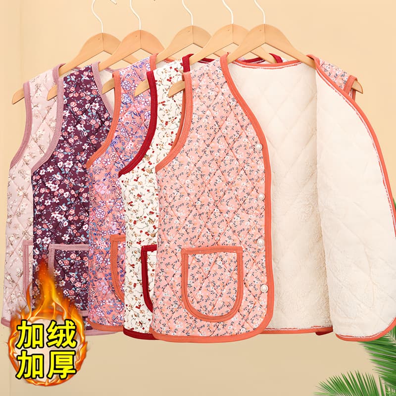 New Style Middle-Aged and Elderly Vest Mom Grandma Floral 2025 Chinese Thick Cotton Jacket Women's Winter Warm Sleeveless Vest