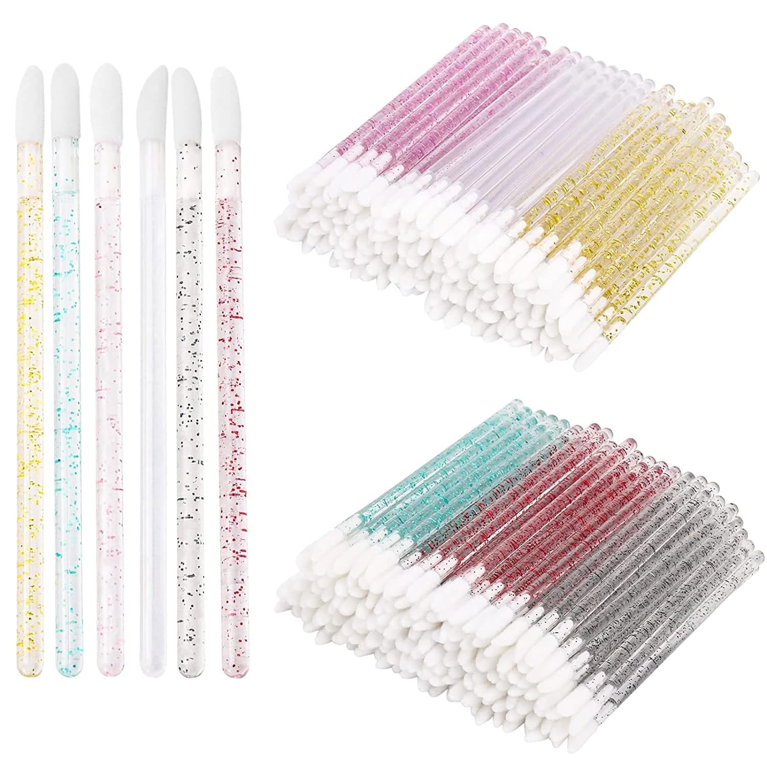 50pcs/bag Crystal Lip Brush Sticks, Individually Wrapped, Portable Blending Lipstick Brush, Professional Makeup Artist Lip Gloss Applicator