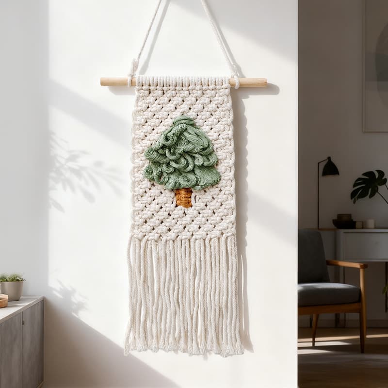 Cross-border bohemian Christmas tree decoration tapestry hand-woven cotton rope home decoration room background pendant