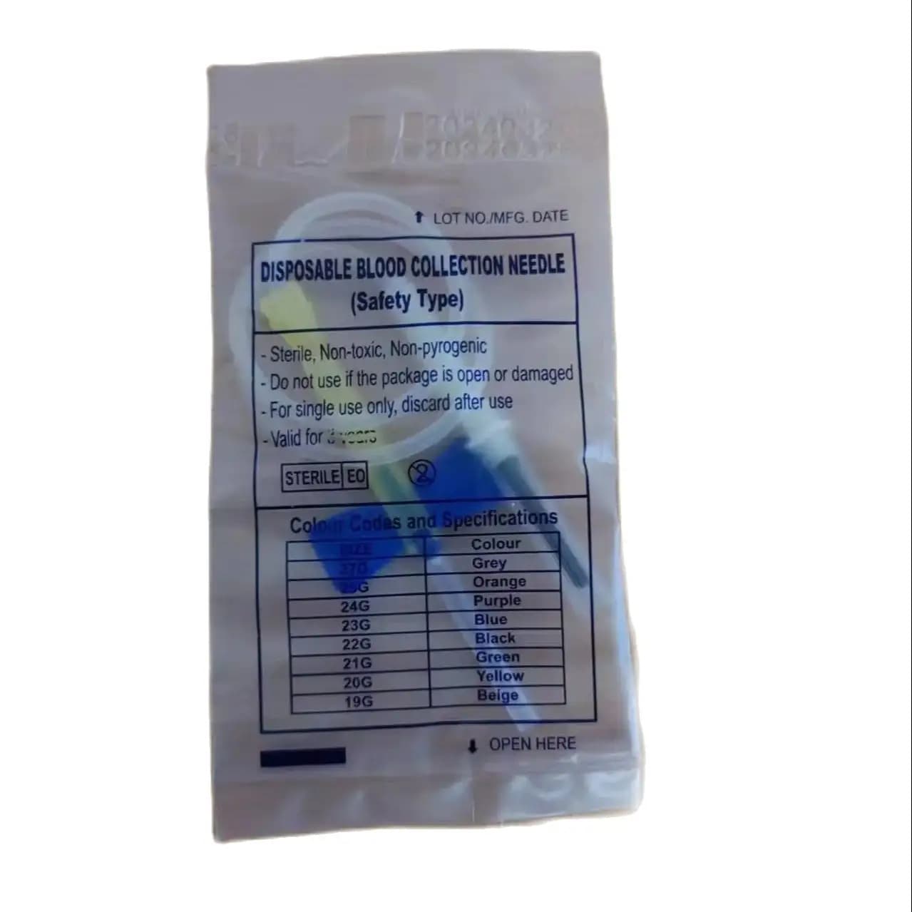 Winged Safety Blood Collection Needle 21G 23G, Safe Blood Collection Needle, Export for Foreign Trade