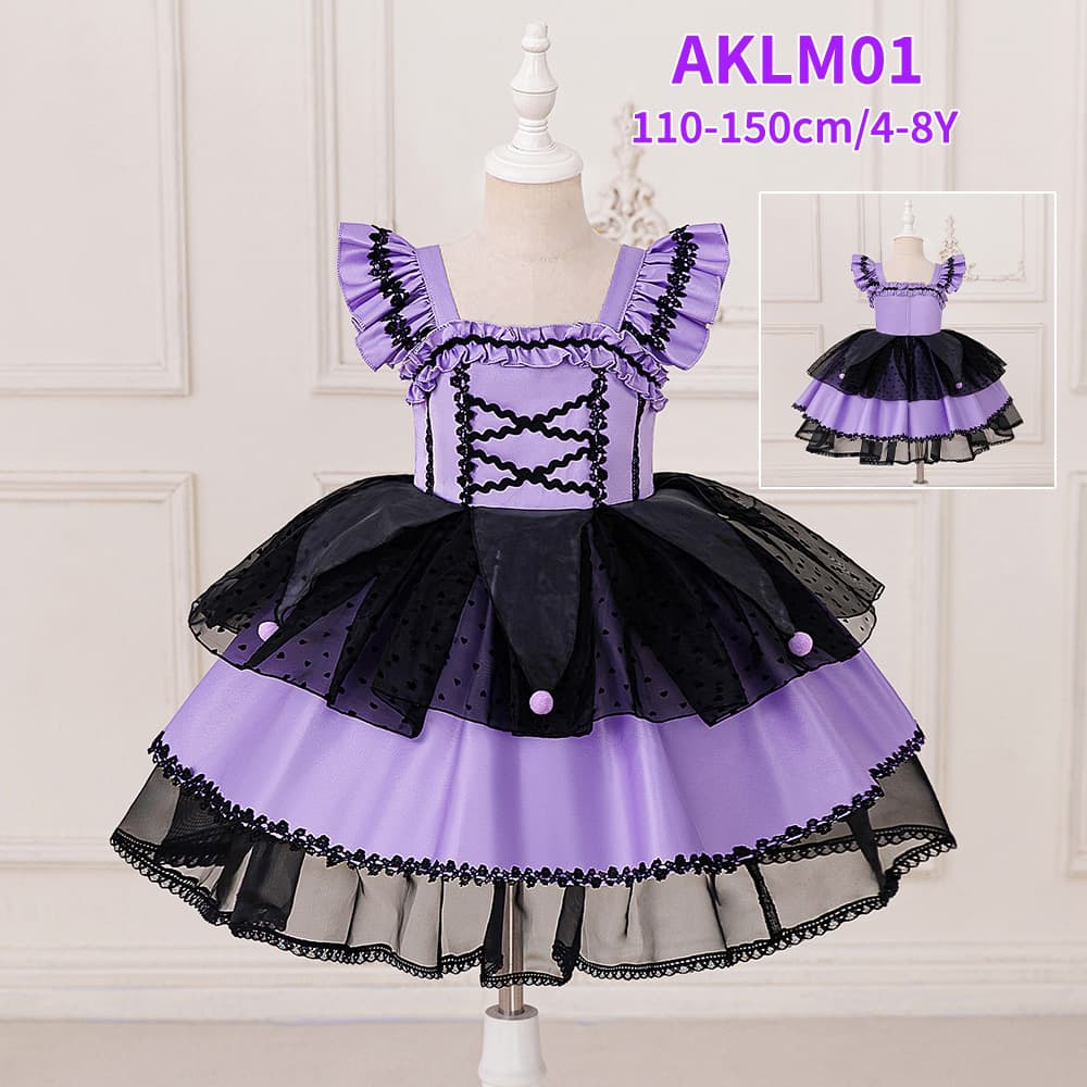 Girls Party Dress Kuromi New Style Puffy Dress Princess Dress Kids Dress Performance Costume Cross-border