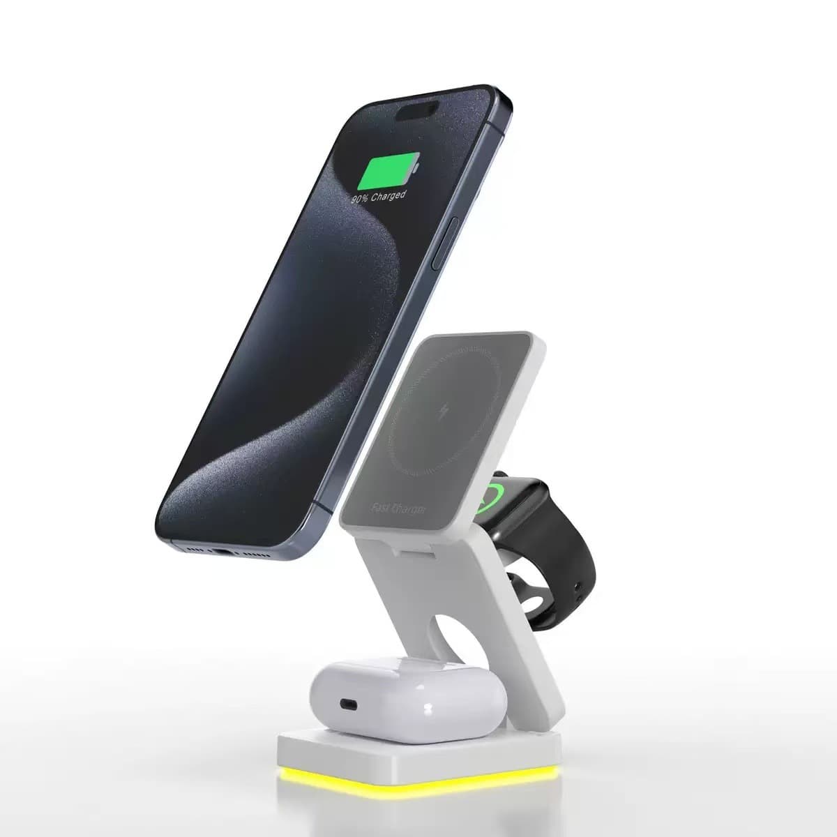3-in-1 Foldable Magnetic Wireless Charger Multi-Function Wireless Fast Charging Stand for iPhone