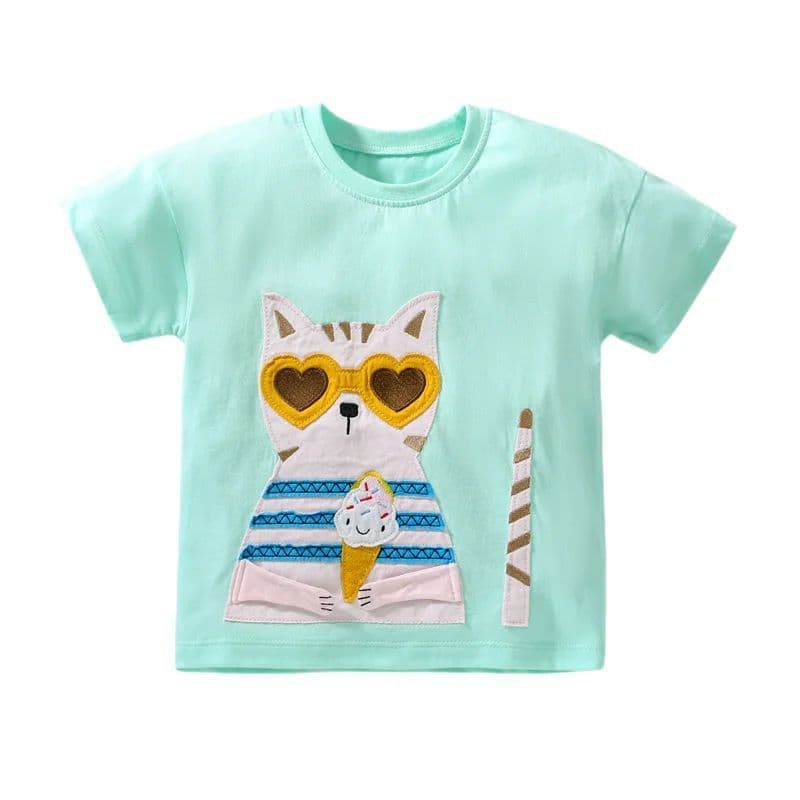Jumping Meters 2-7T Kids Girls T-Shirts Cotton Cats Em