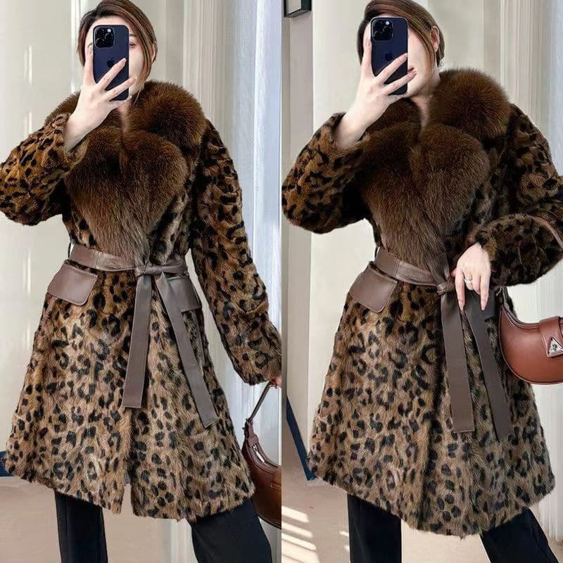 Maillard Fur Padded Coat Women's Fashion Winter Faux Fur Collar Jacket Fur Lining