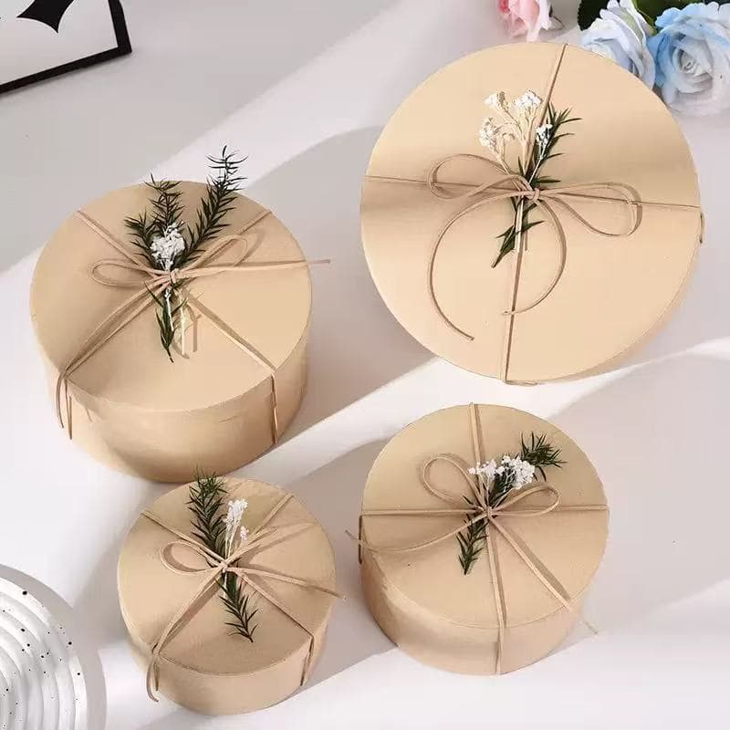 Nurses' Day Gift Box, May Day & Dragon Boat Festival Gift Packaging Round Hug Bucket, Mother's Day Kraft Paper Candy Box