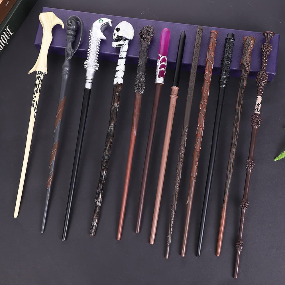 Factory Wholesale Harry Potter Wand Dumbledore Magic Wand Metal Core Wand Halloween Foil Gift Box Set