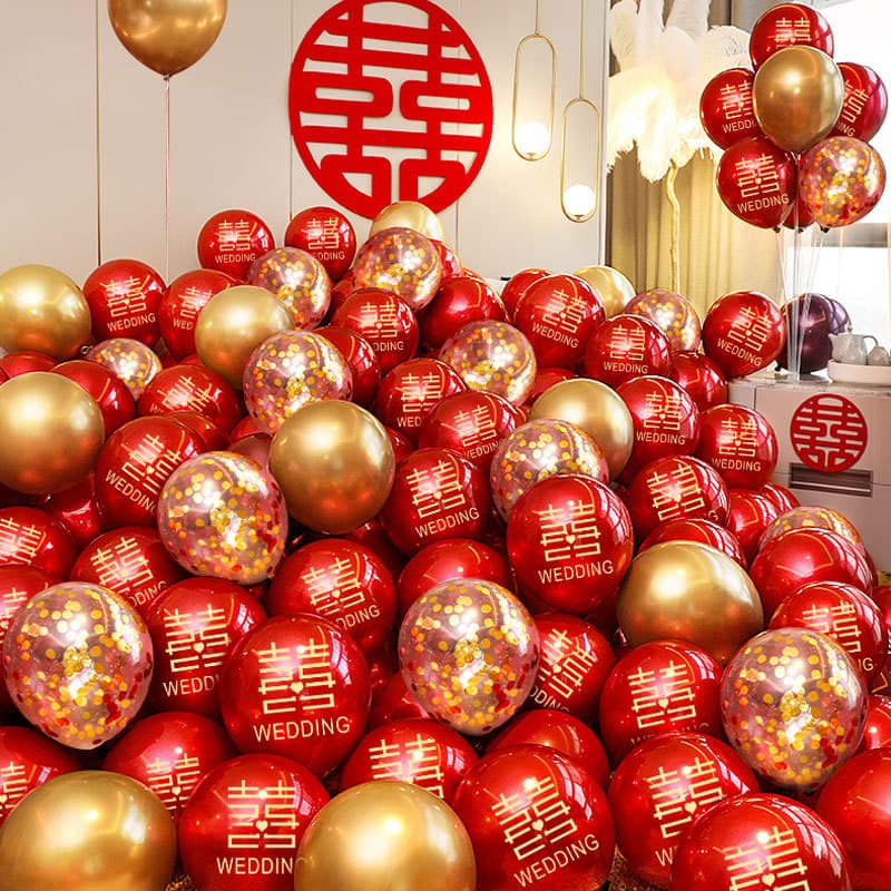 Wedding room decoration balloon 10 inch double layer thickened pomegranate red Chanel ruby red wedding ceremony decoration wholesale