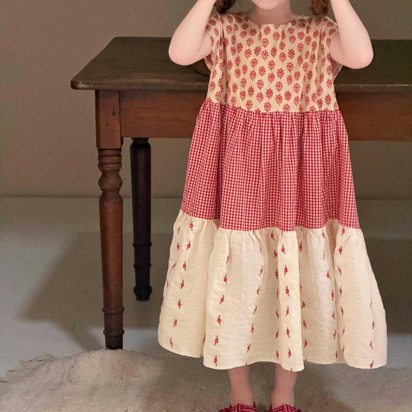 Jianzidan Korean Children's Clothing 2026 Summer New Girls Dress Sleeveless Contrast Color Matching Vest Skirt Cotton Skirt