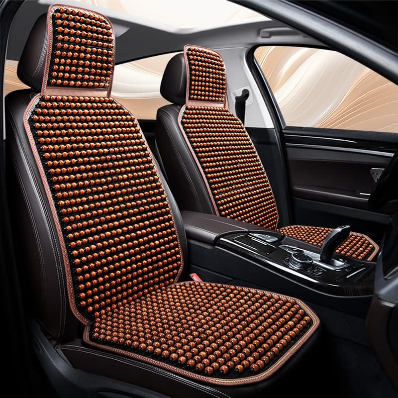 Car Seat Cooling Mat Summer Wood Bead Ventilated Cushion Single Piece Breathable All-Season Universal Truck Seat Pad