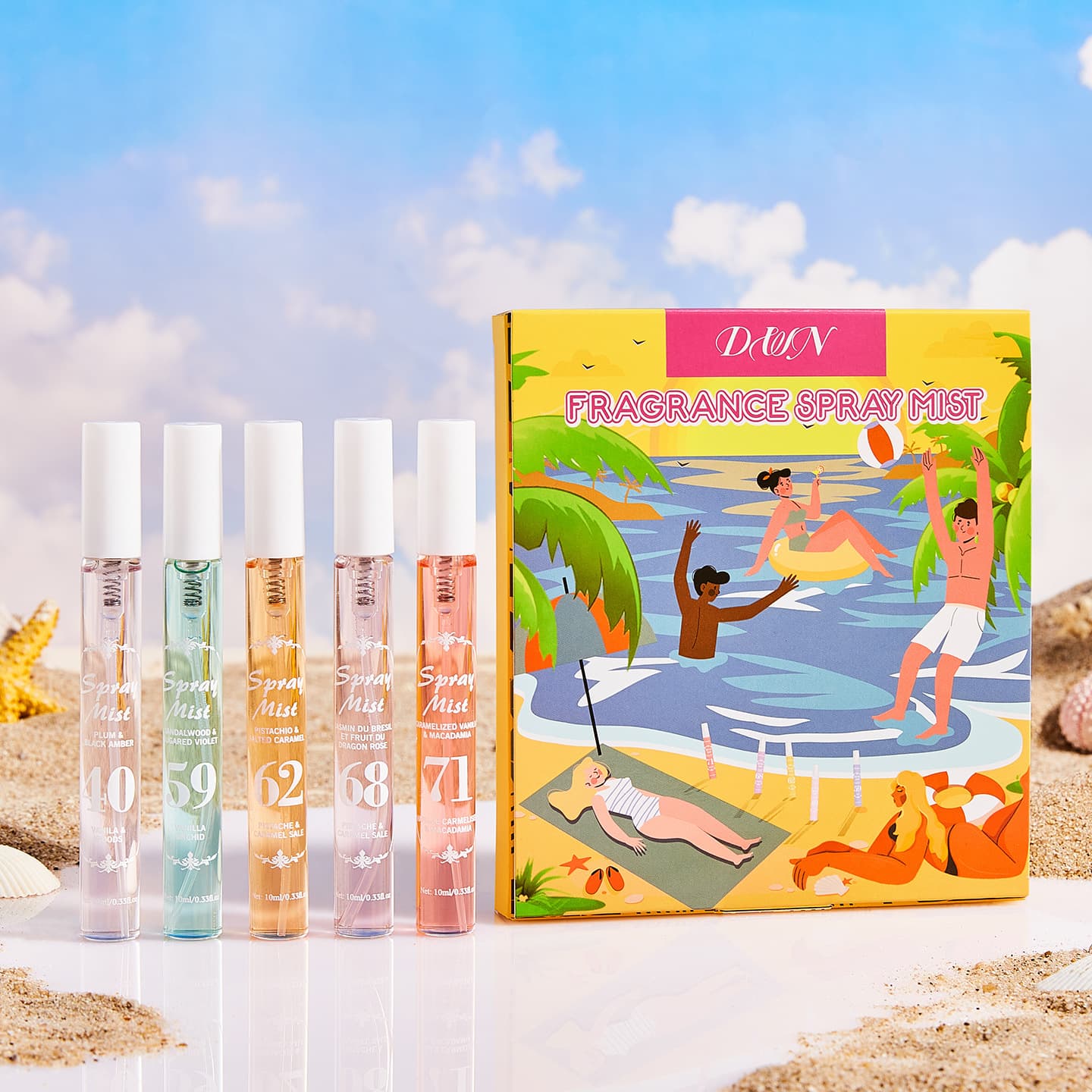 [Source Factory] Cross-border Perfume 10ml Gift Set Alcohol-Free Brazilian Beach Digital Perfume Long-Lasting Scent