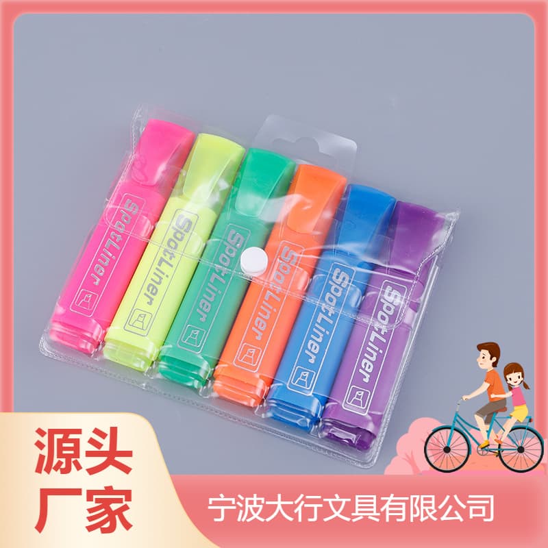 Highlighter Creative Flat Style Thick Marking Marker Wholesale Student Painting Color Pen