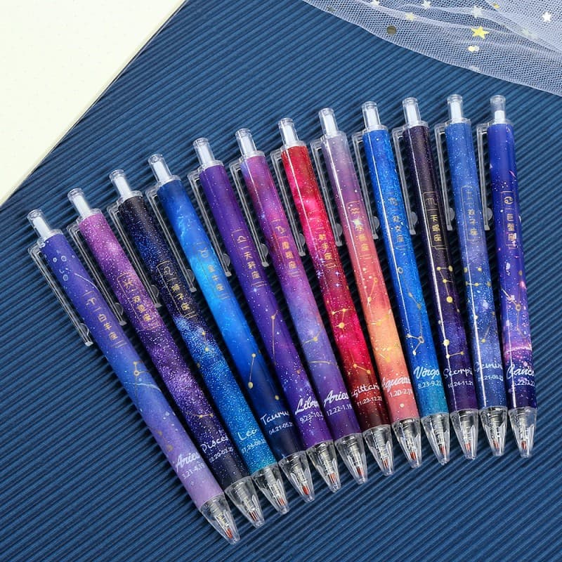12 constellation pens, high-looking press gel pens, signature pens, student stationery, ink pens, office supplies wholesale