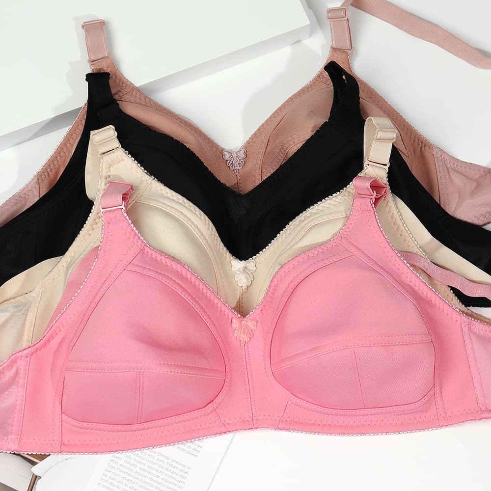 Middle-aged and elderly women's cotton bra, wire-free, plus size, full cup, comfortable, breathable, thin underwear, wholesale.