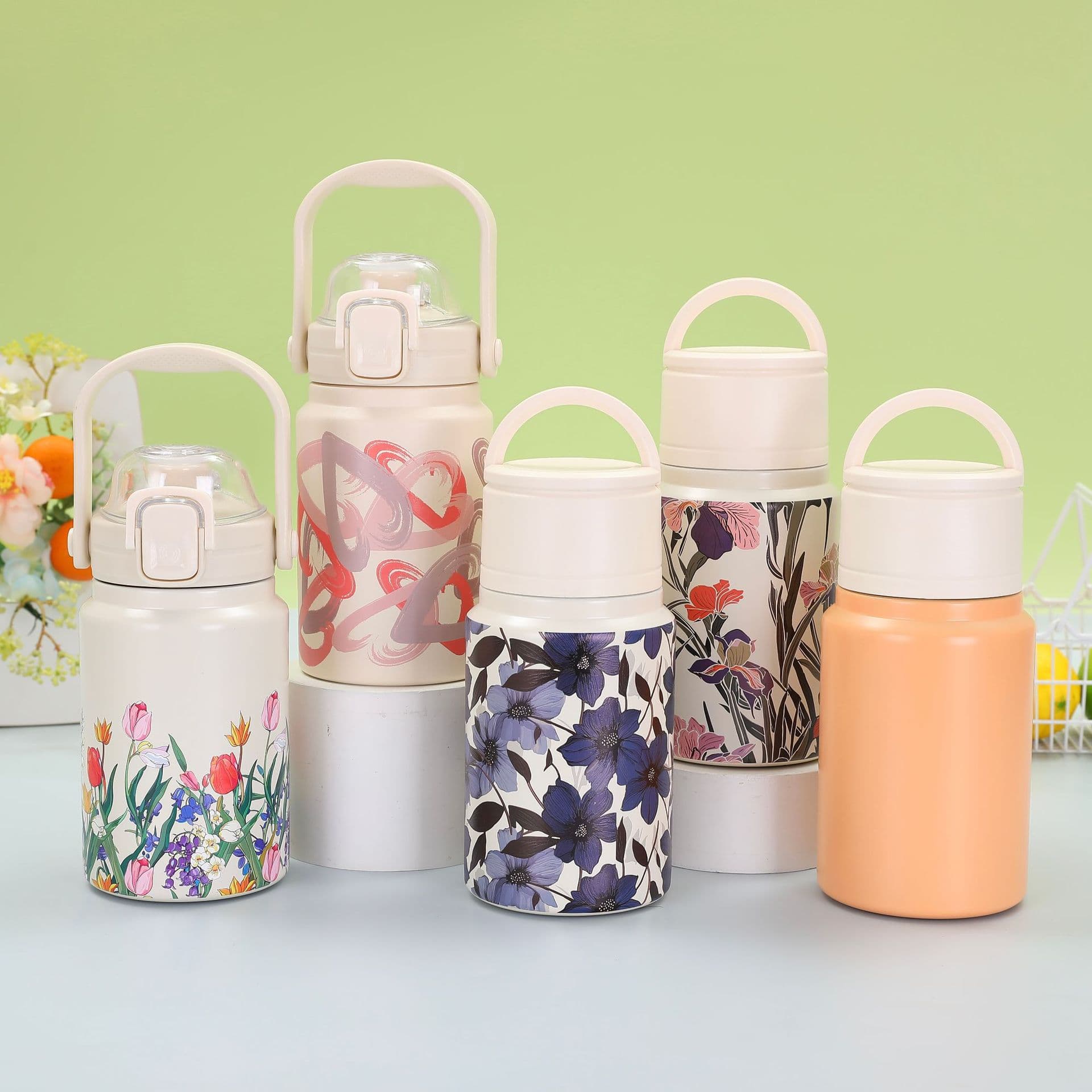 316 stainless steel thermos cup, double-lid stew beaker, double drinking cup, replaceable lid, portable lunch box for office workers