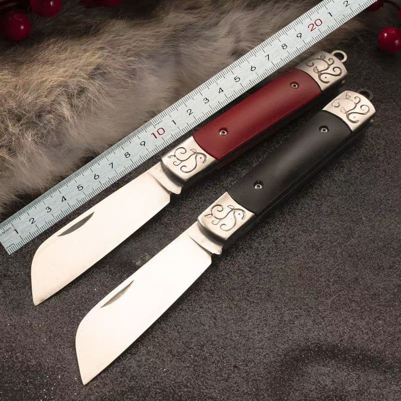 New Exquisite Wooden Handle Folding Knife Household Stainless Steel Peeling Fruit Knife Portable Small Knife Kitchen Fruit and Vegetable Knife