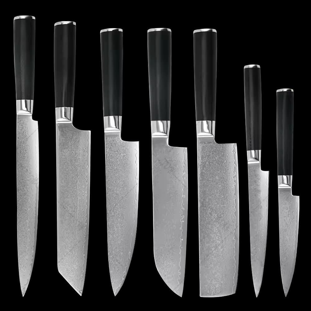 G10 handle Damascus steel kitchen knife set household chef knife slicing knife chef special cooking knife