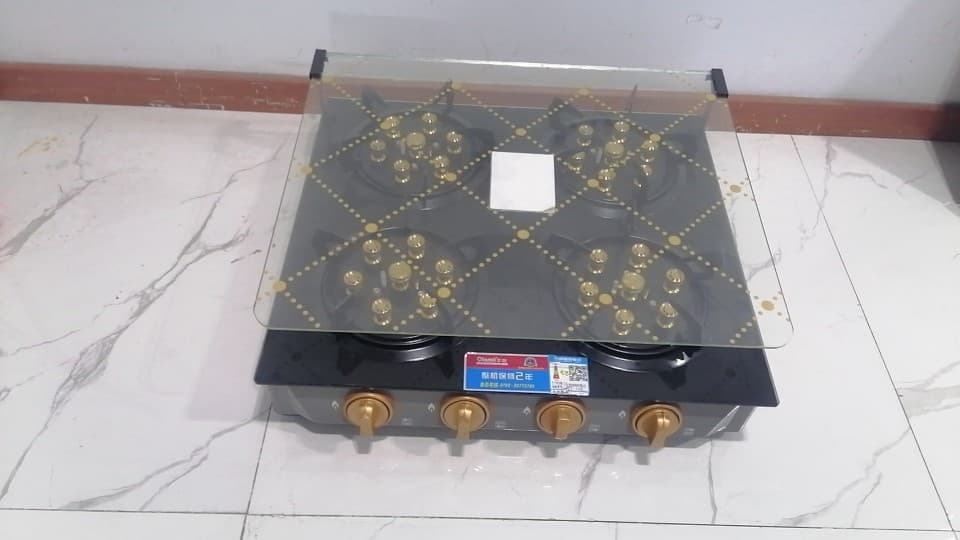 4-Burner 7-Star Cavity Gun High Power Gas Stove Dual-Use Built-in Glass Surface