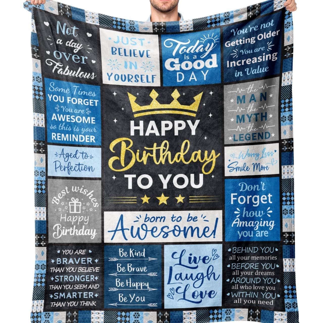 Cross-border Men's Unique Birthday Gift Printed Blanket, Nap Blanket, Flannel Housewarming Blanket Direct from Manufacturer