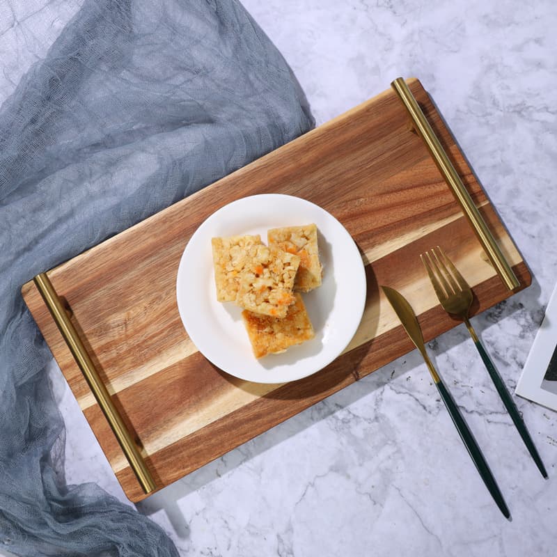 Nordic Storage Tray Acacia Wood Tray Fruit Bread Cutting Board Rectangular Serving Plate Wooden Tea Tray Cake Tray