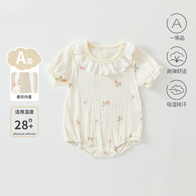 Newborn Baby Jumpsuit, Summer Short-Sleeved Baby Girl's Cute Newborn Romper for Boys