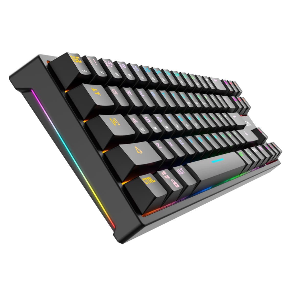 BAJEAL K71 Mechanical Keyboard, TYPE-C Detachable Cable, Hot-Swappable Switches, Blue Switch, Gaming Portable, Includes Spare Switches