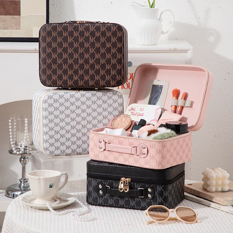 High-Quality Cosmetic Case with Mirror for Women, Large Capacity Gift Storage Box, Waterproof Portable Handbag Wholesale