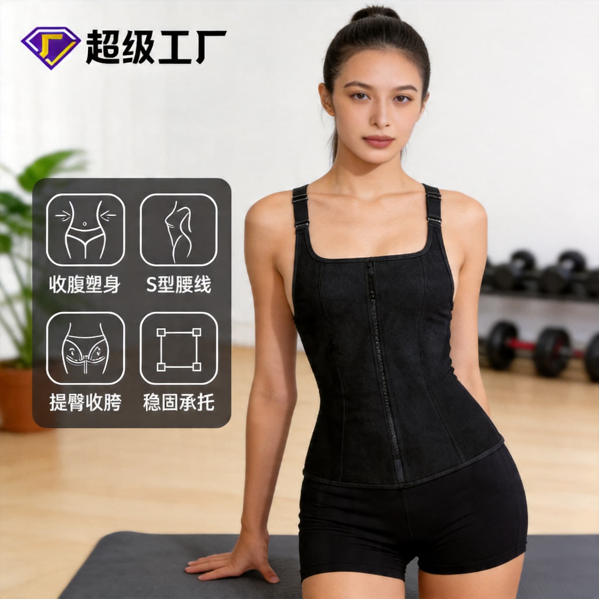 Mnsvillane Latex Sports Vest Sweat Absorbing Shaping Fitness Belt Cast in Place Abdomen Slimming Body Shaper Seamless