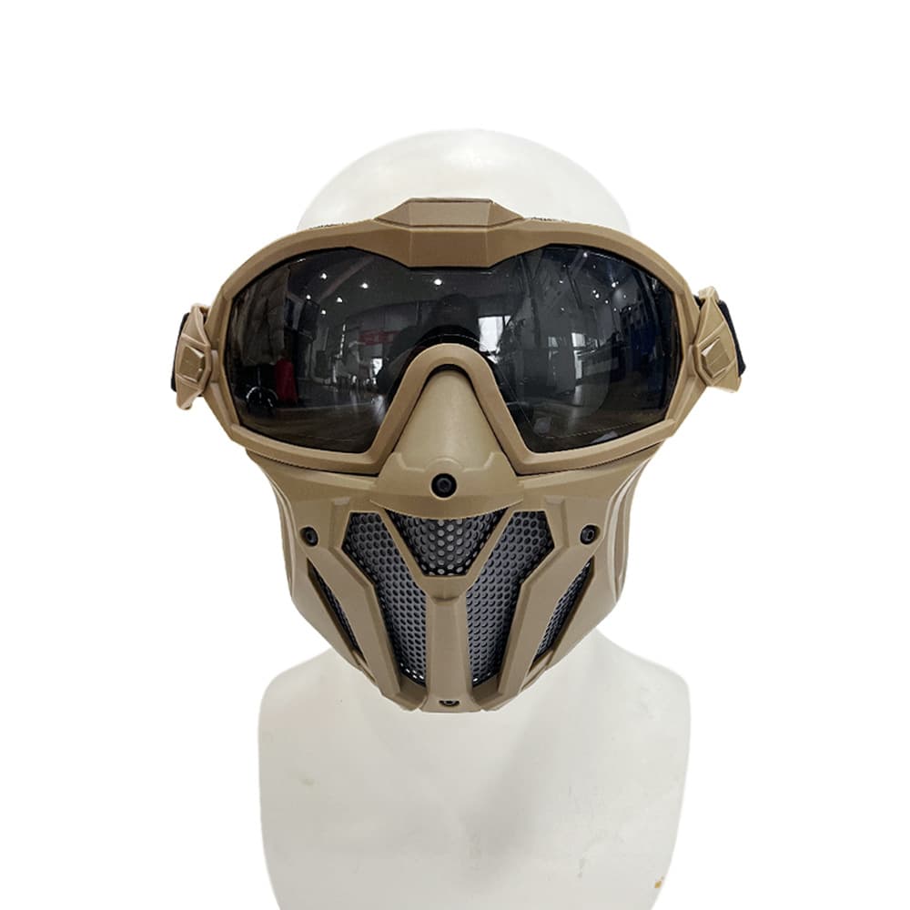 Factory Direct Sales Tactical Anti-Fog Mask Anti-Fog Tactical Mask Set Solid Color Breathable Impact Resistance